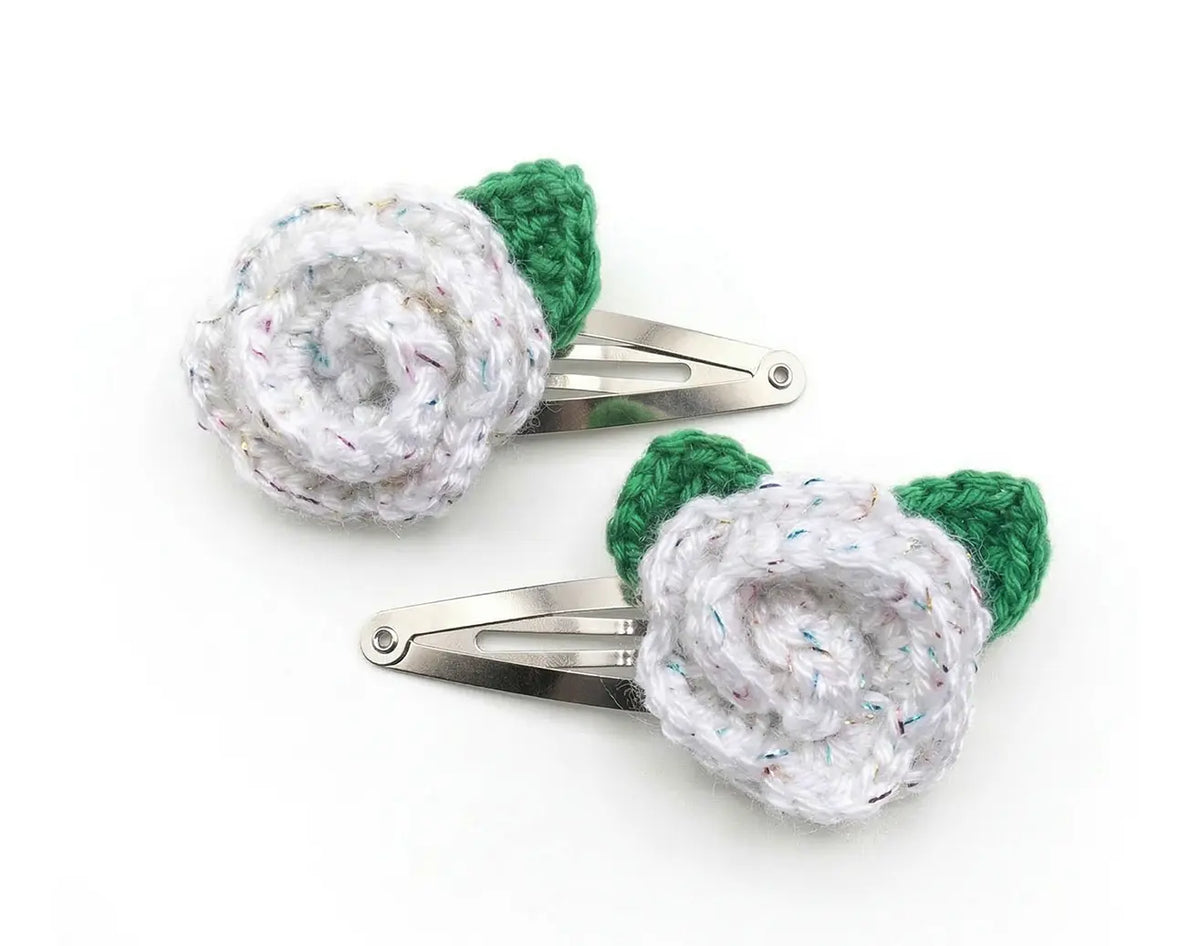 Hand Crocheted Flower Hair Clip