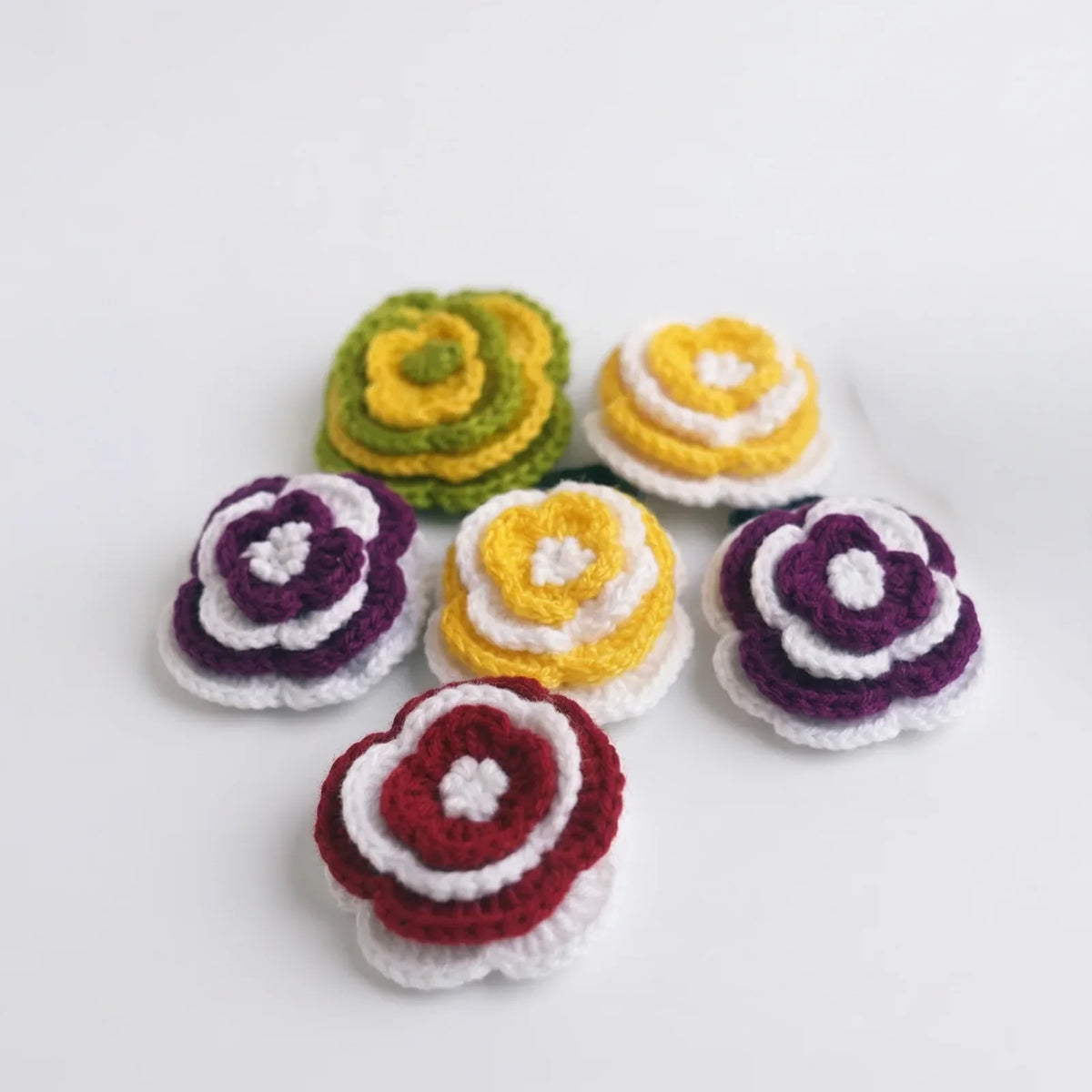 Hand Crocheted Flower Hair Ties