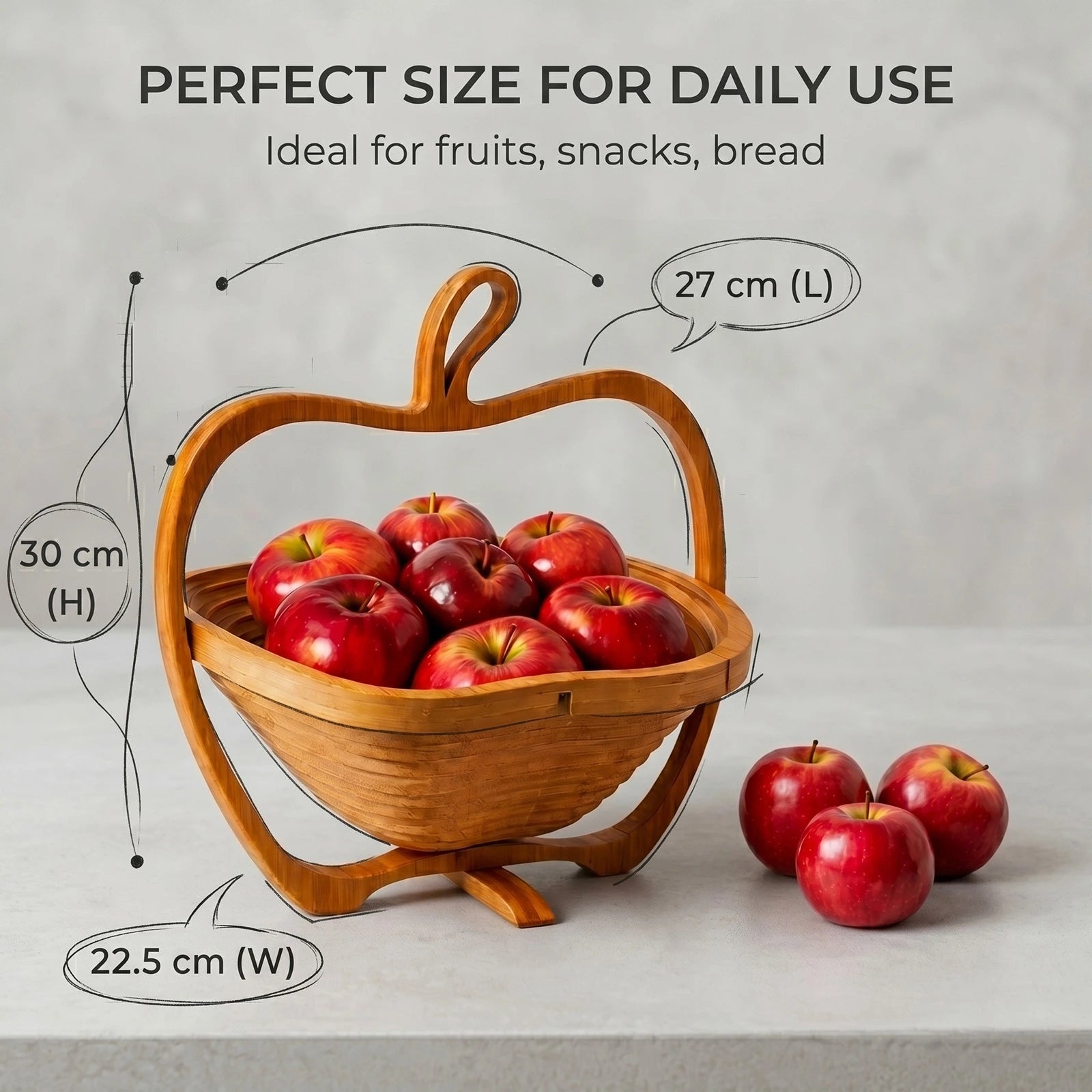 Bamboo Fruit Bowl Basket