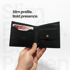 Men's Bi-Fold Leather Wallet - Black