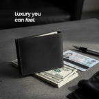 Men's Bi-Fold Leather Wallet - Black