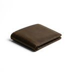 Men's Bi-Fold Leather Wallet - Dark Brown