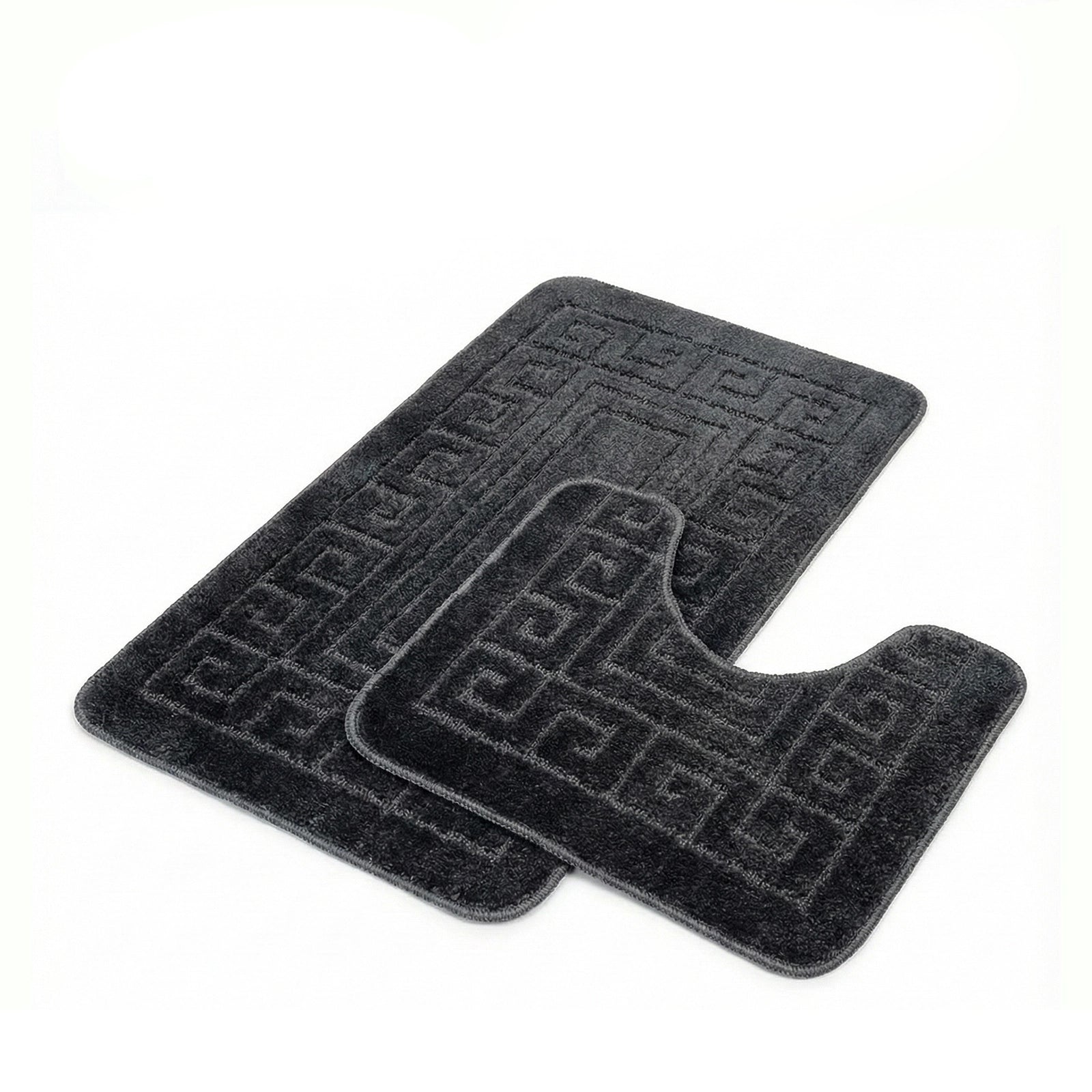 Machine Washable Bath Mat Set for Commode