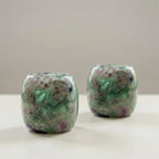 Natural Fluorite Crystal Tealight Holder for Calming Energy