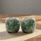 Natural Fluorite Crystal Tealight Holder for Calming Energy