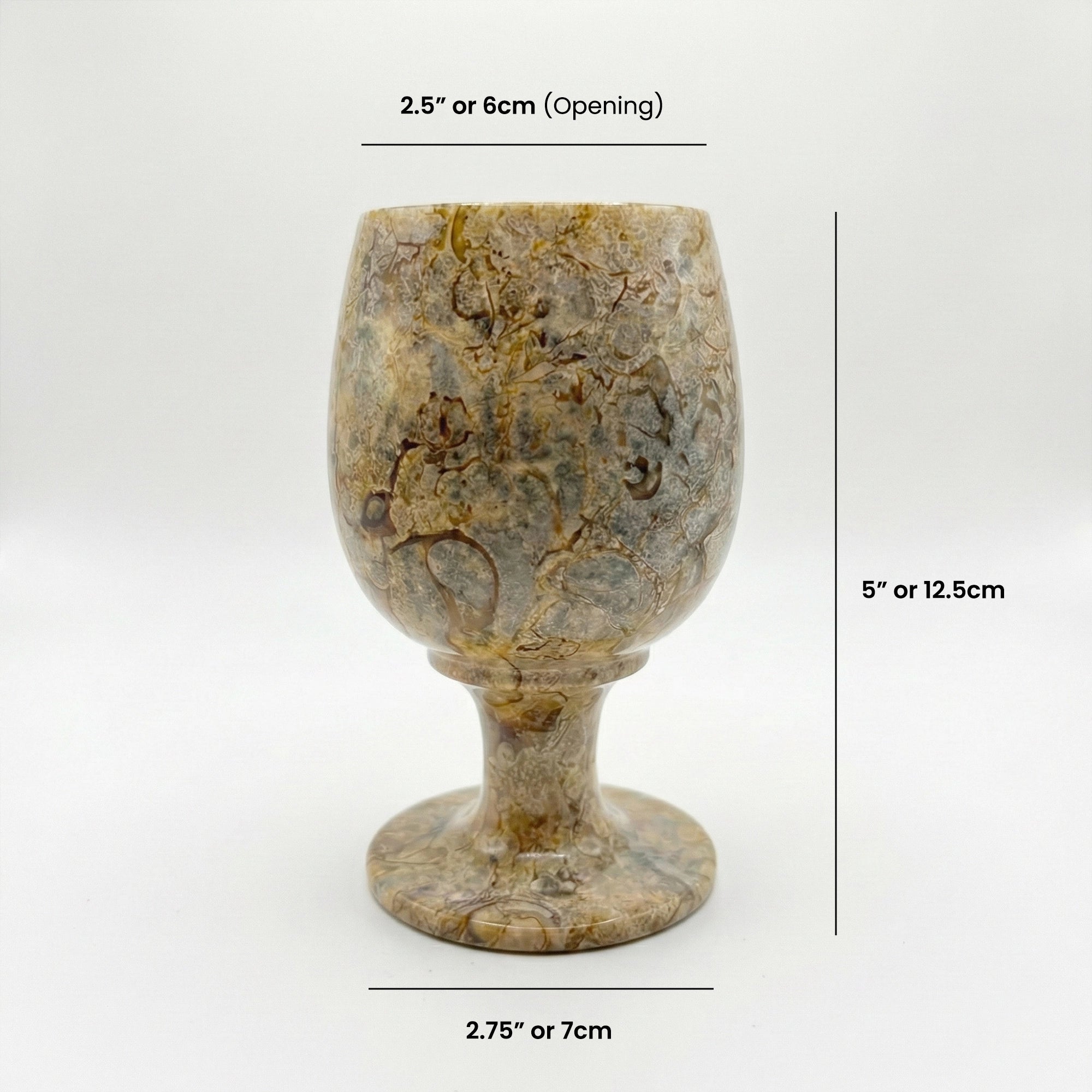 Natural Marble Stone Goblet Cup Set – Handcrafted Drinkware