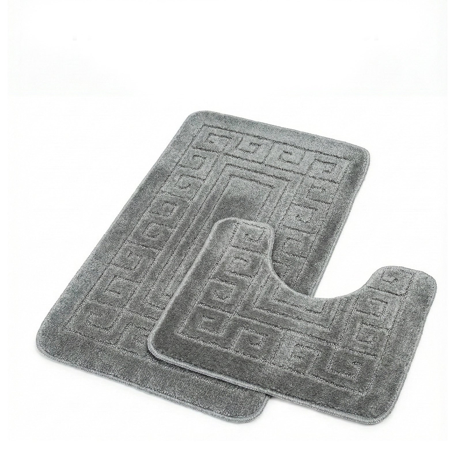 Machine Washable Bath Mat Set for Commode