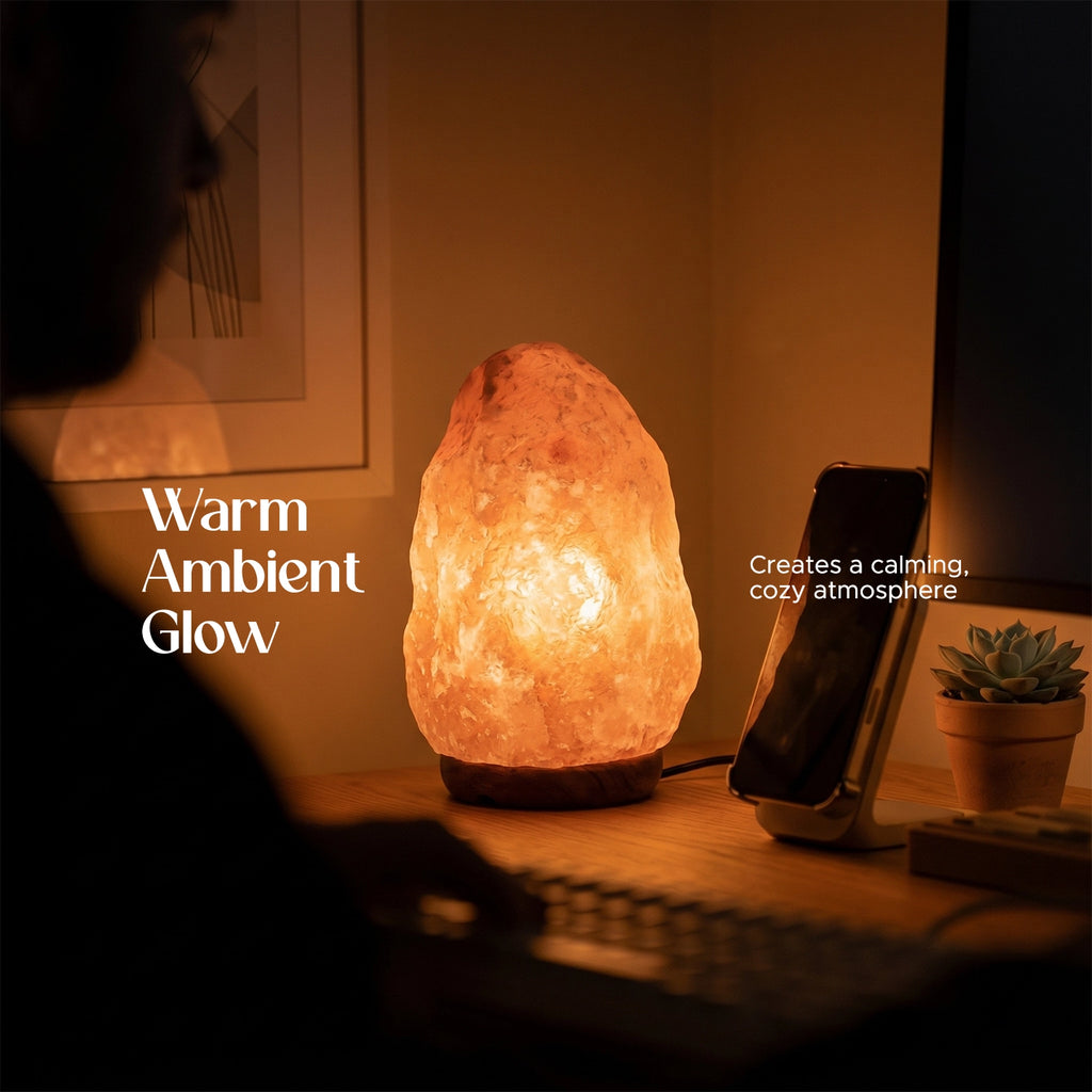 Natural Himalayan Pink Salt Electric Lamp for Calming Ambience