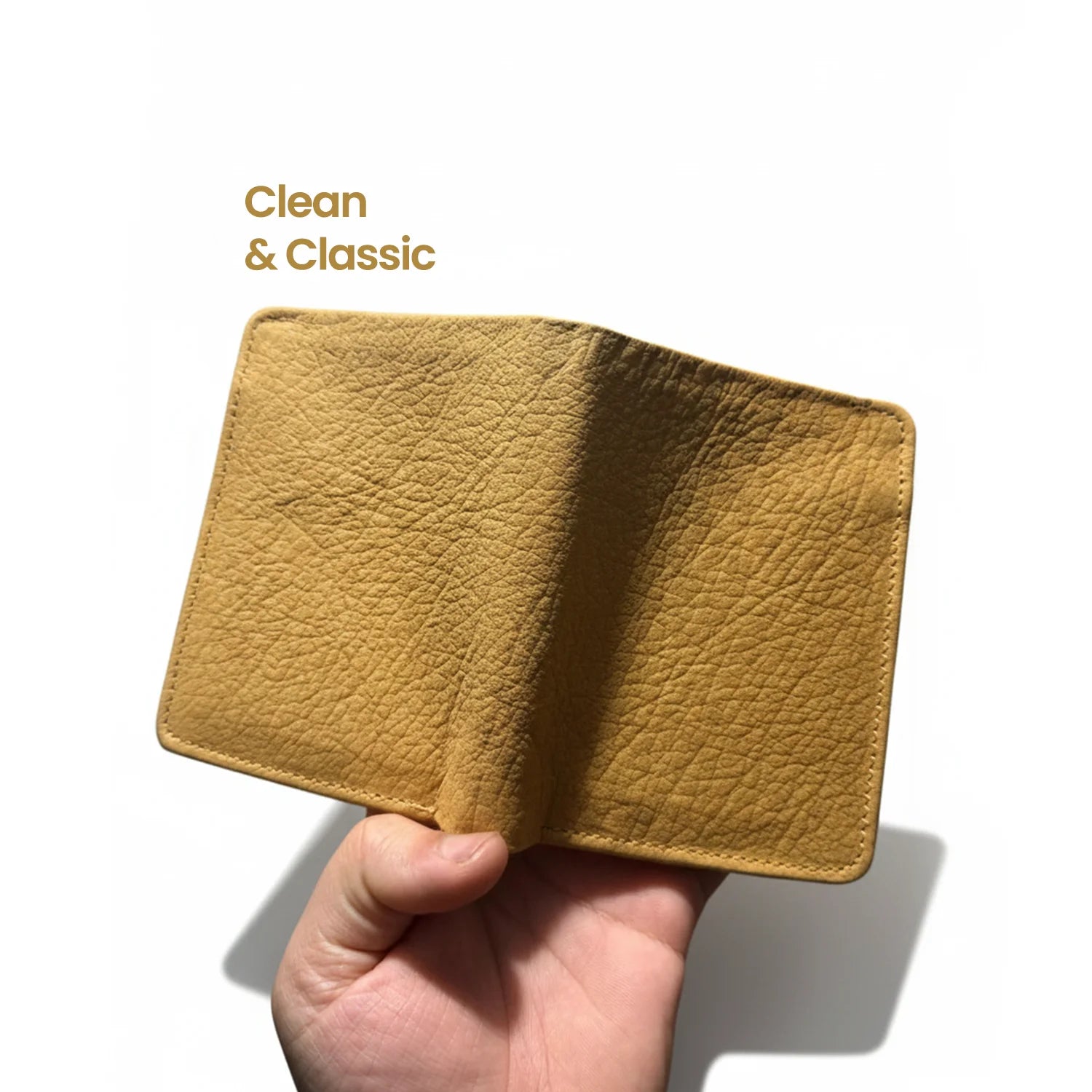 Men's Bi-Fold Leather Wallet - Light Brown