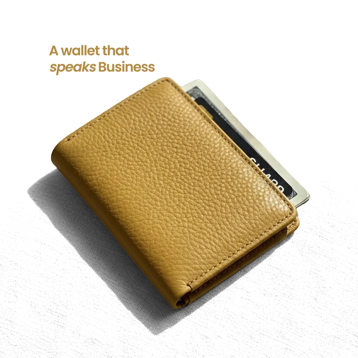 Men's Bi-Fold Leather Wallet - Light Brown