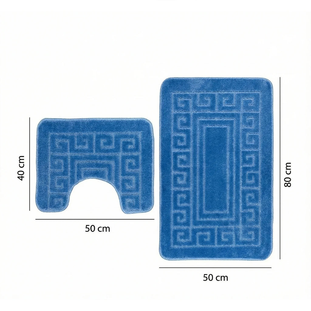 Machine Washable Bath Mat Set for Commode