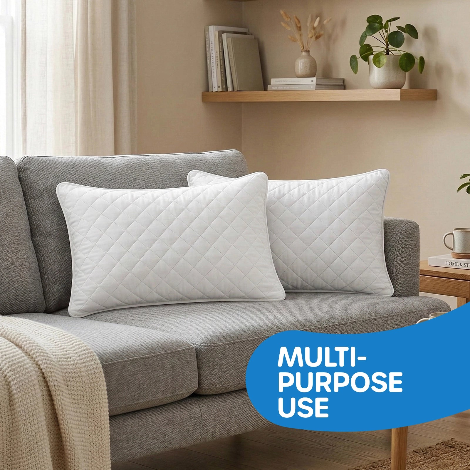 Premium Quilted Hollow Fibre Pillow Set