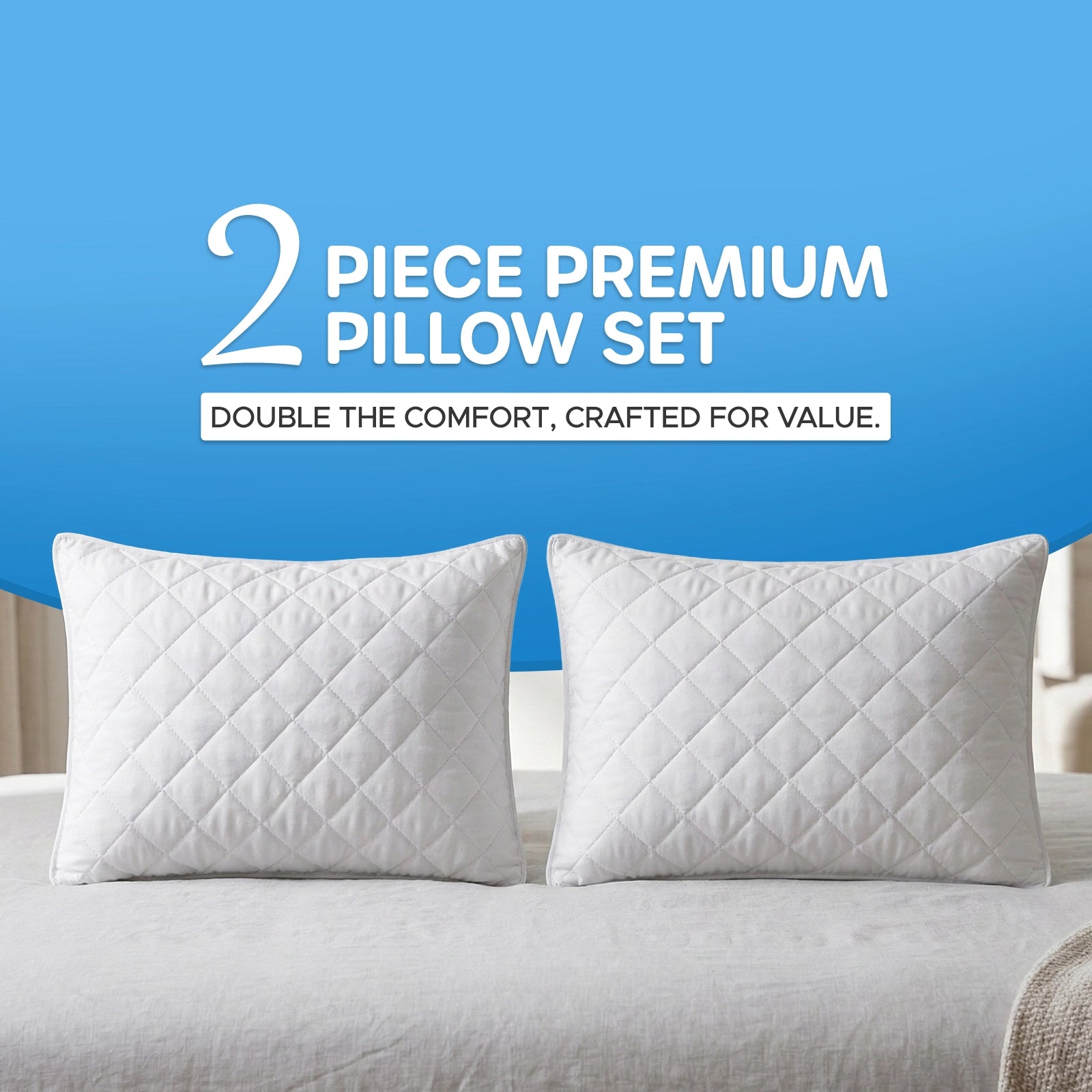 Quilted Hollow Fibre Pillow Set