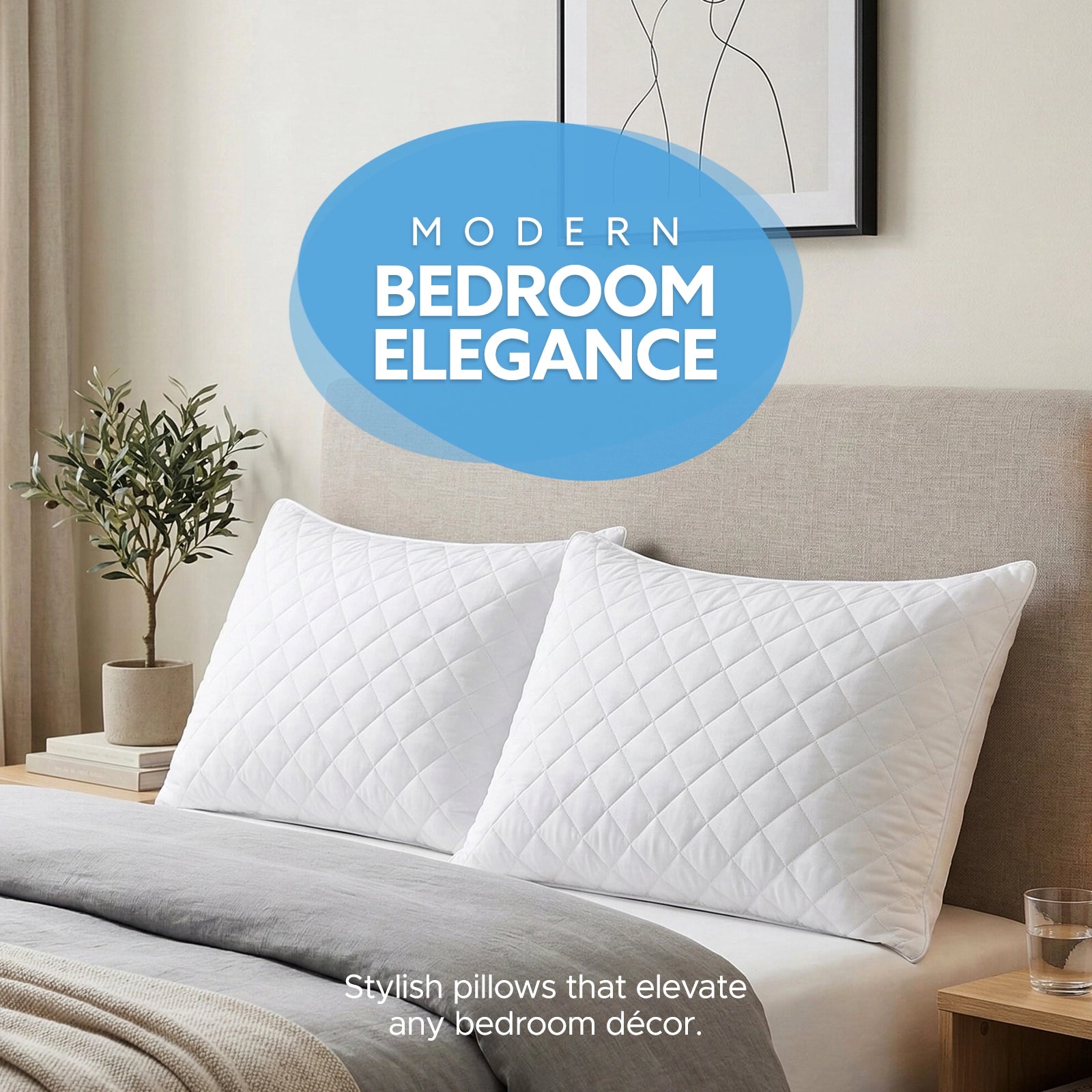 Quilted Hollow Fibre Pillow Set