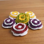 Hand Crocheted Double Layer Flower Hair Ties - Set
