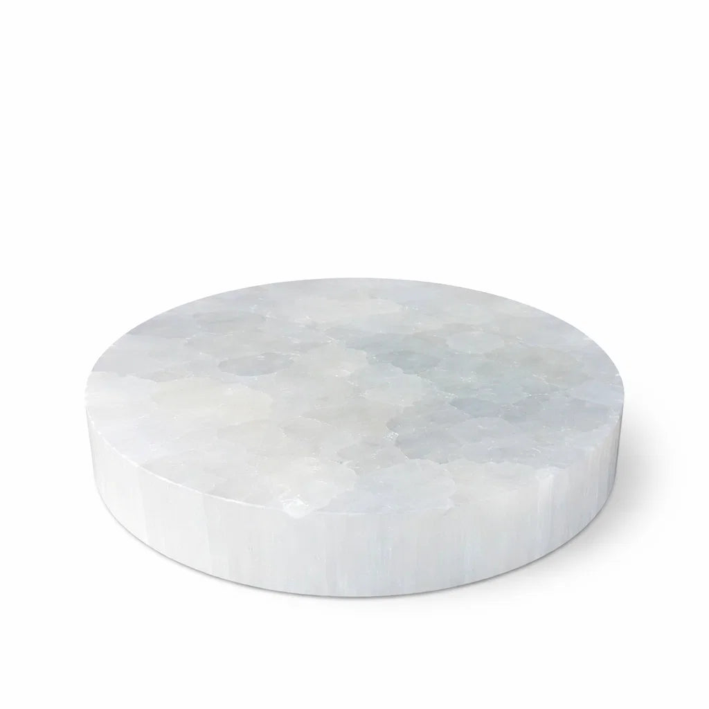 Selenite Crystal Charging Round Plate or Disc