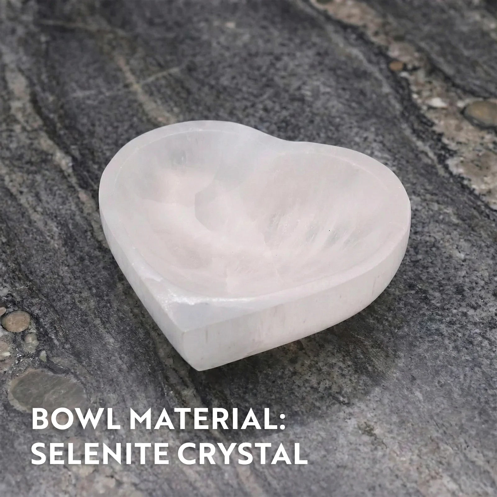 Selenite Bowl Natural Crystal Heart Shape