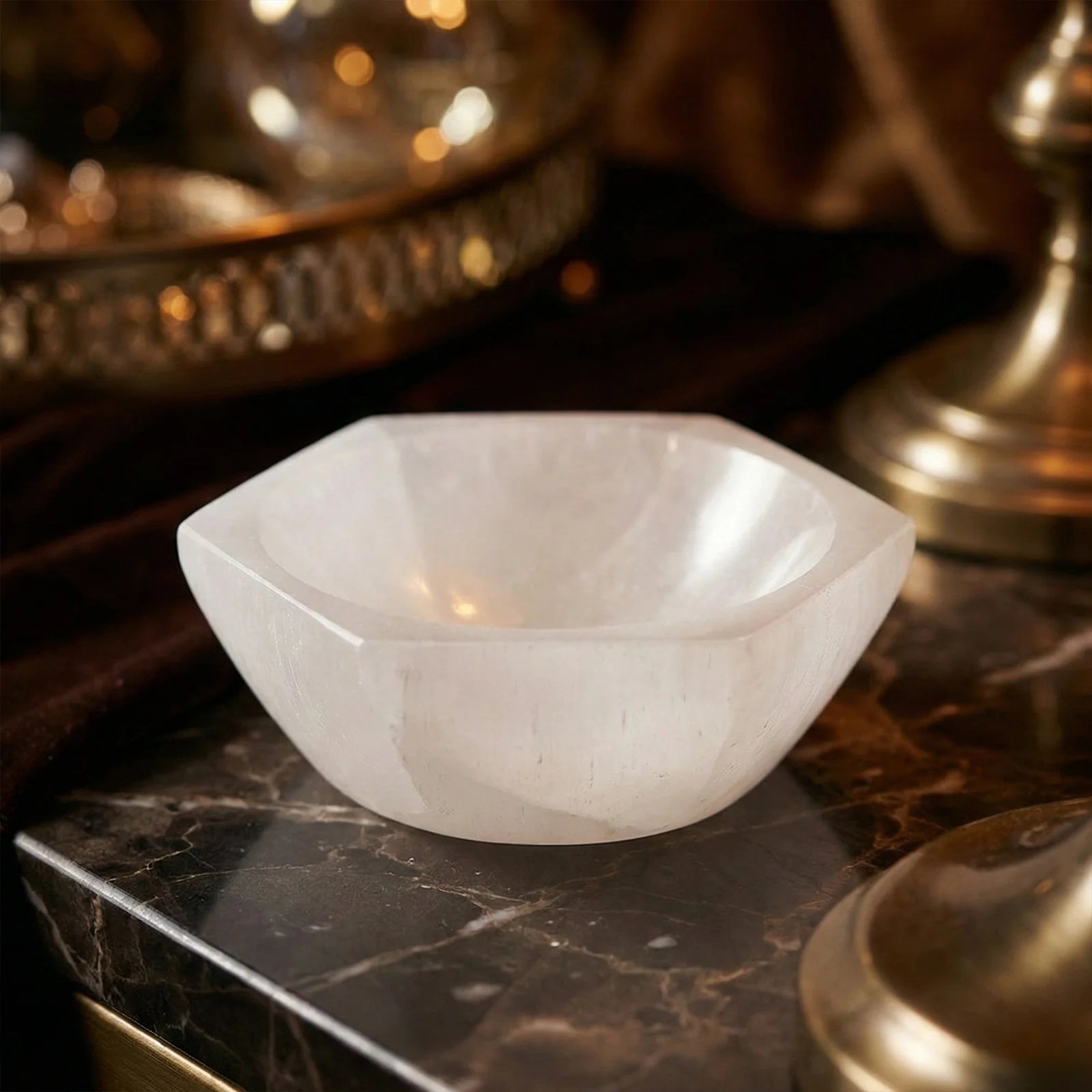 Selenite Bowl Hexagon Shape
