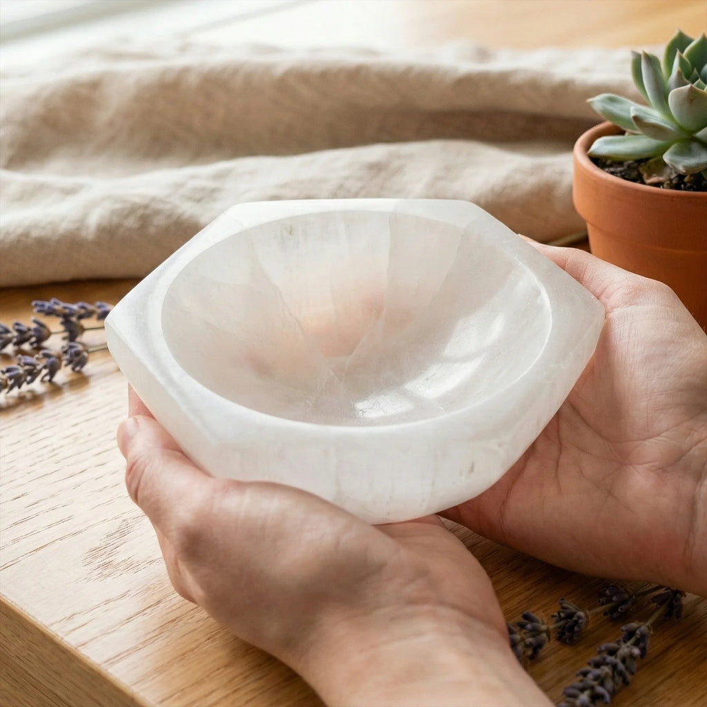 Selenite Bowl Hexagon Shape