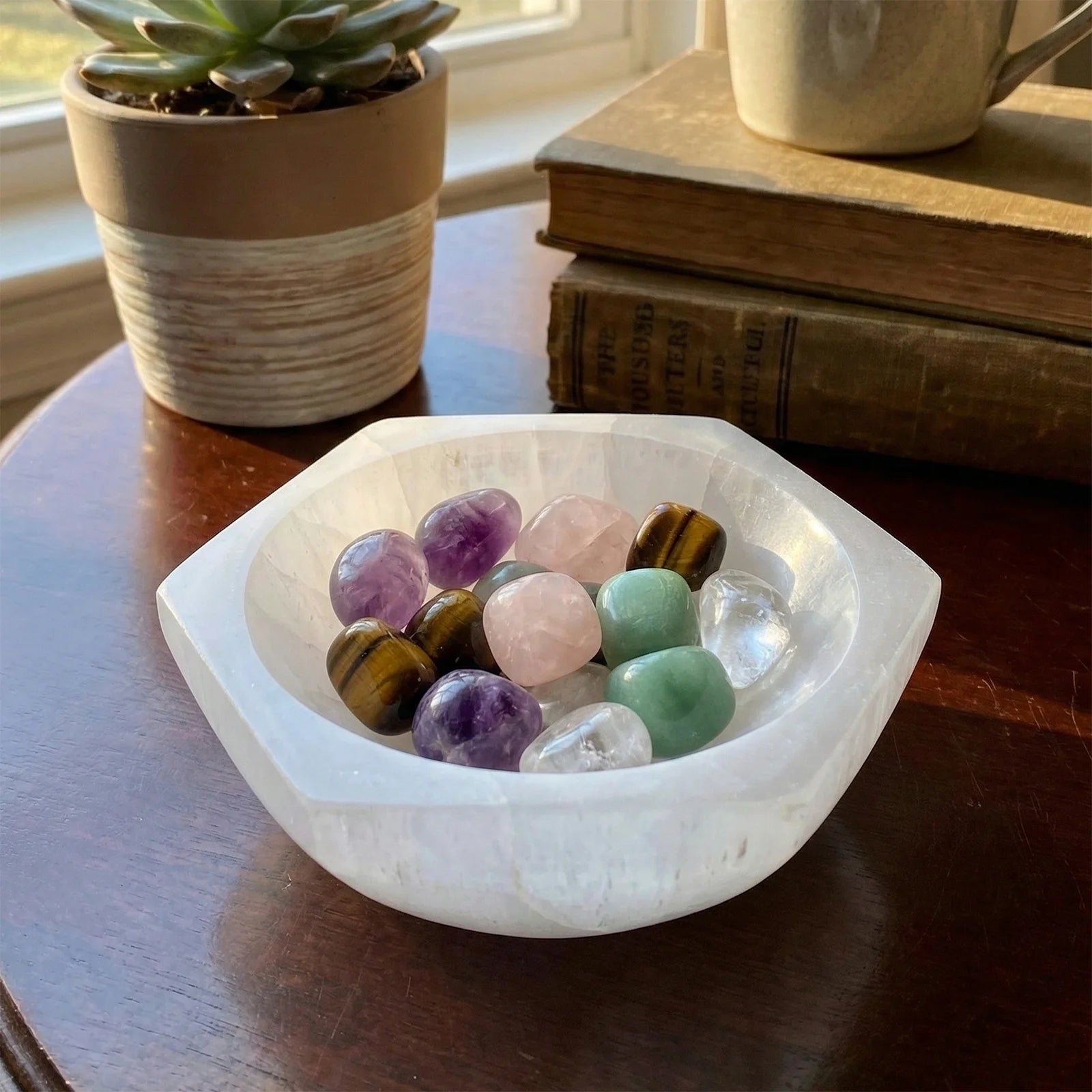 Selenite Bowl Hexagon Shape