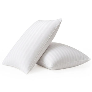Two white pillows on a white background