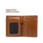 Men's Bi-Fold Leather Wallet - Warm Brown