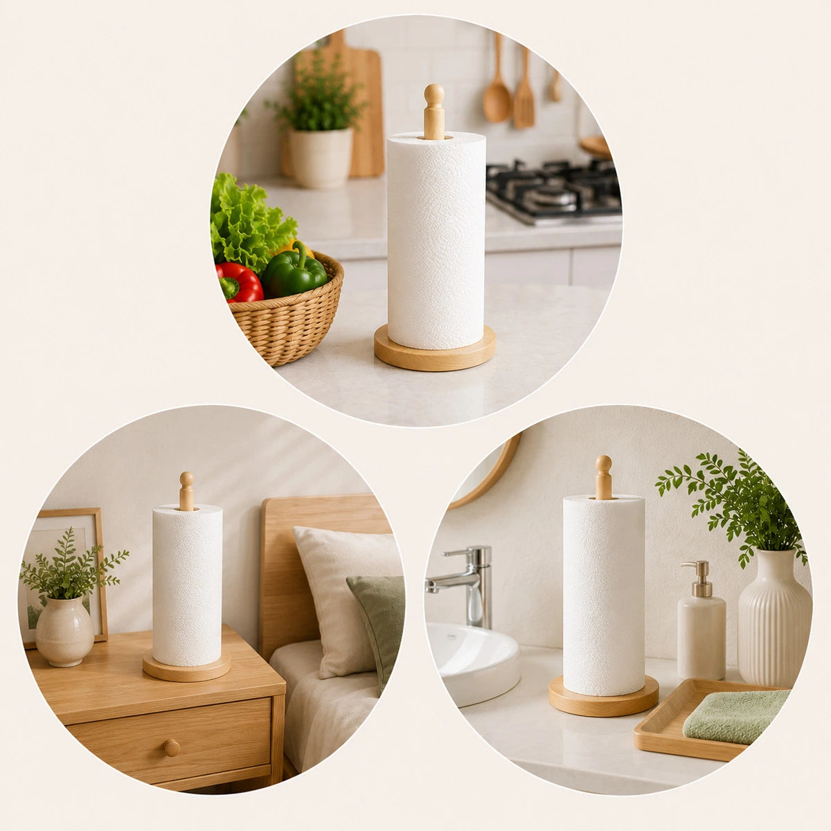Wooden Paper Towel Holder