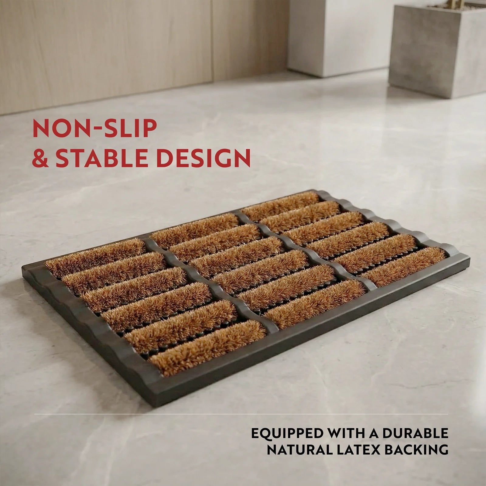 Coir Doormat Heavy Duty, Indoor Outdoor Shoe Scraper