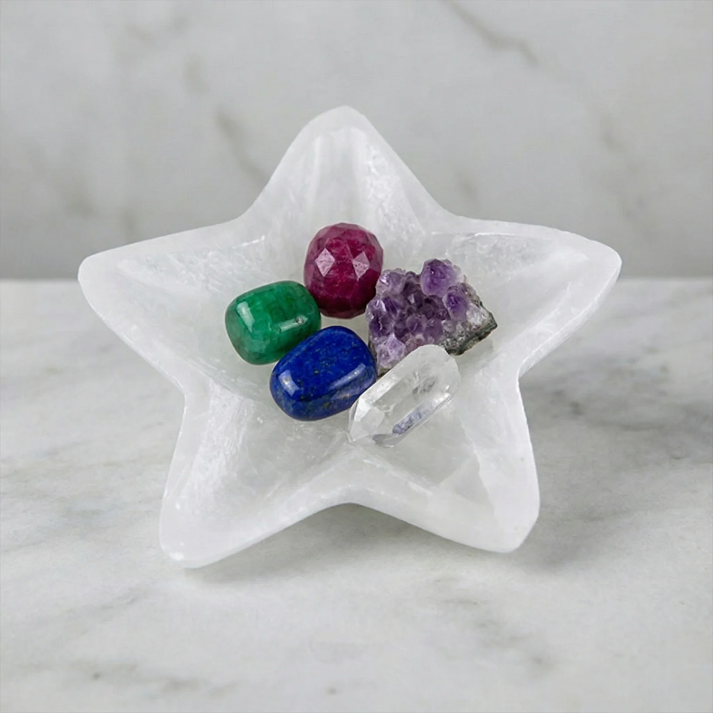 Selenite Bowl Natural Crystal Star Shape